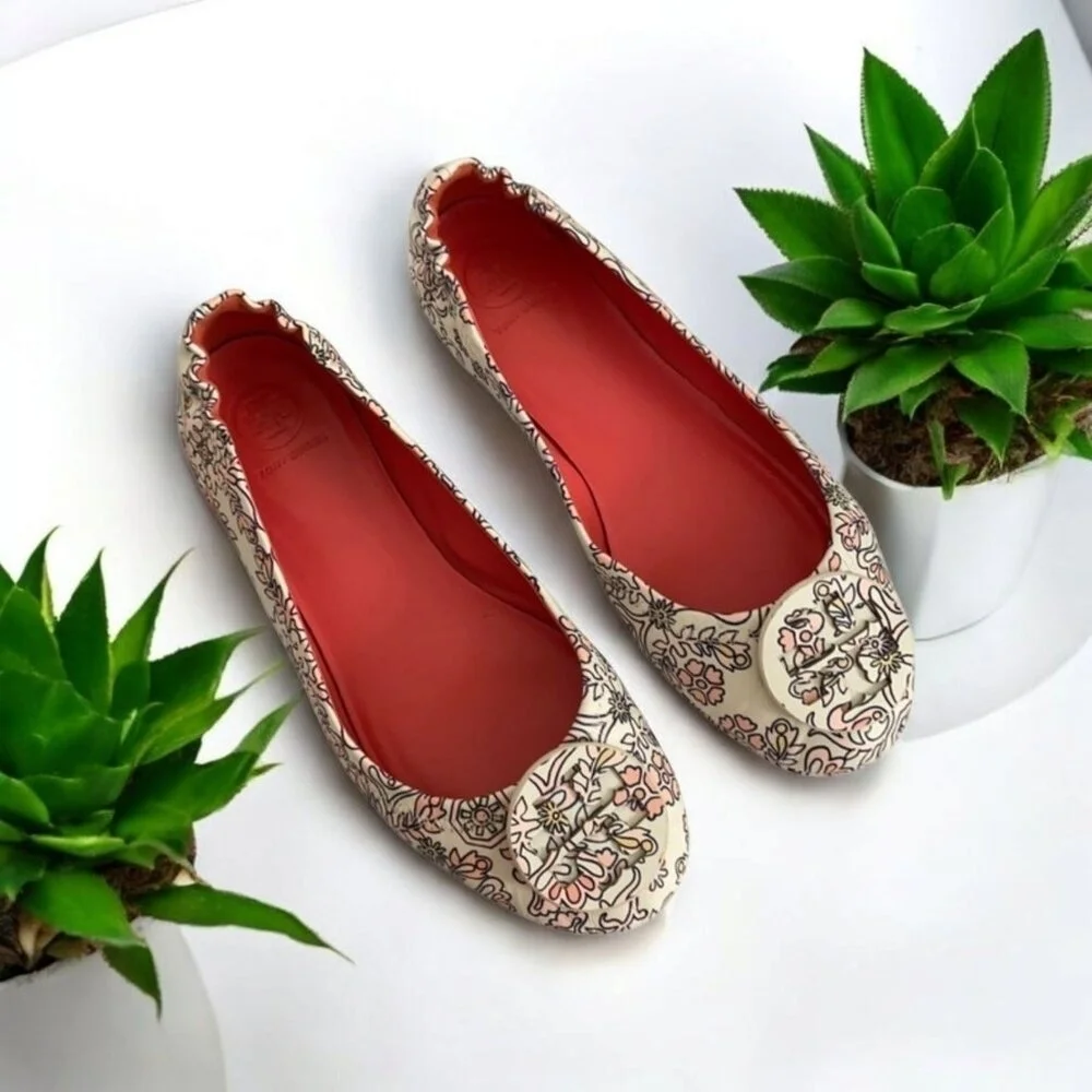 Tory Burch Minnie Travel ballet flats Leather Hicks Garden 6